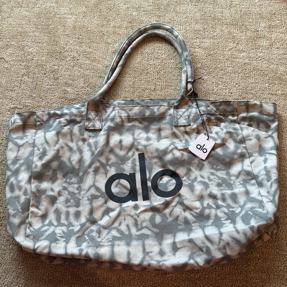 Alo grey tie-dye tote bag